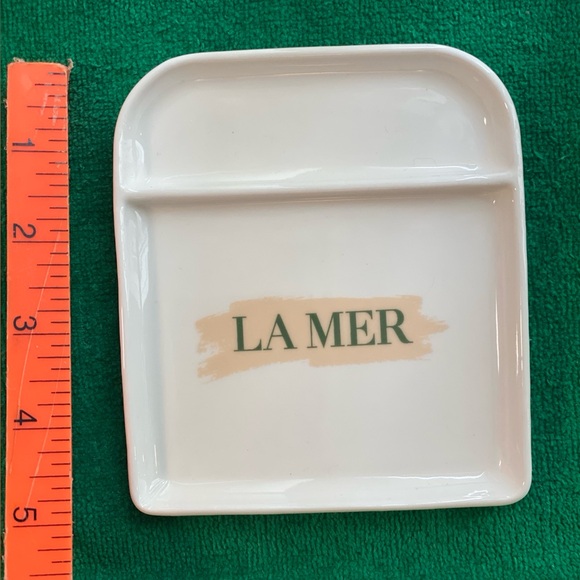 Luxury Skincare La Mer Porcelain Ceramic Tray RARE Green Cream - Picture 6 of 6